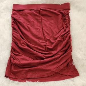 Moda International Red Ruched Side Tulip Skirt